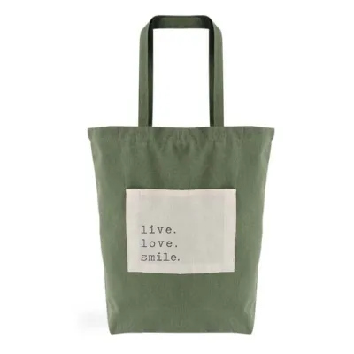 Tote bag Live verde - Happyideas.com