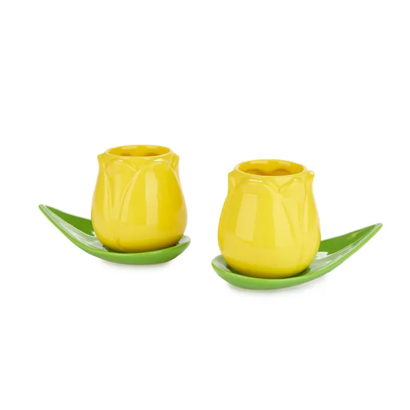 Set de tazas de café Tulipán amarillo | Happyideas