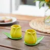 Set de tazas de café Tulipán amarillo | Happyideas
