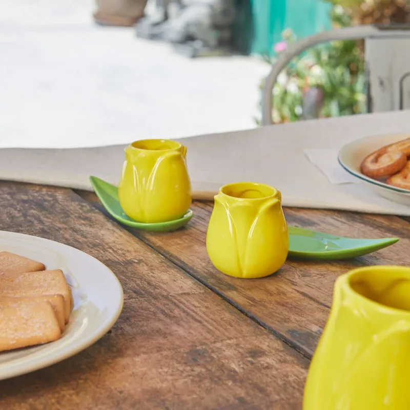 Yellow Tulip Coffee Mug Set, ceramic | Happyideas