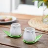 White Tulip Coffee Mug Set, ceramic | Happyideas