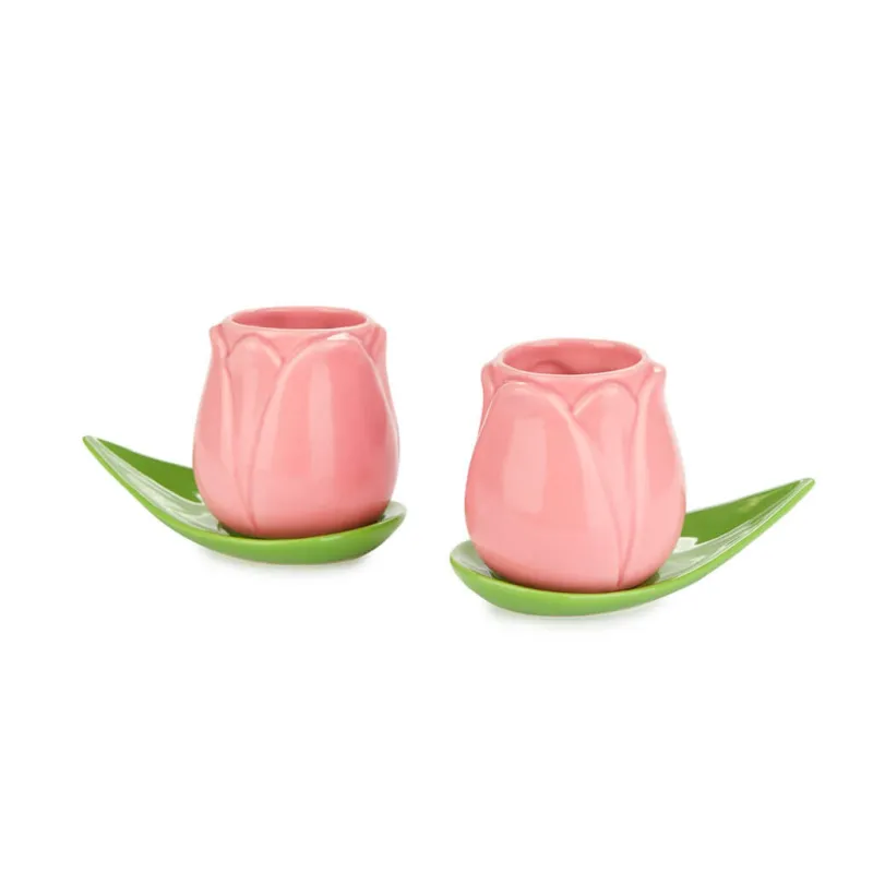 Set de tazas de café Tulipán rosa | Happyideas