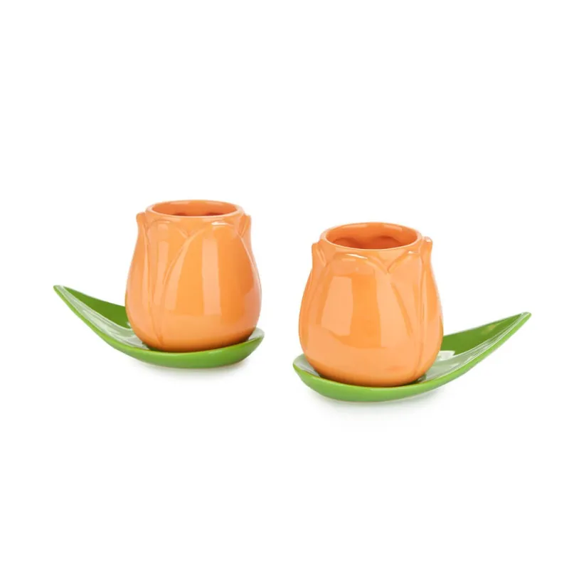 Orange Tulip Coffee Mug Set, ceramic | Happyideas