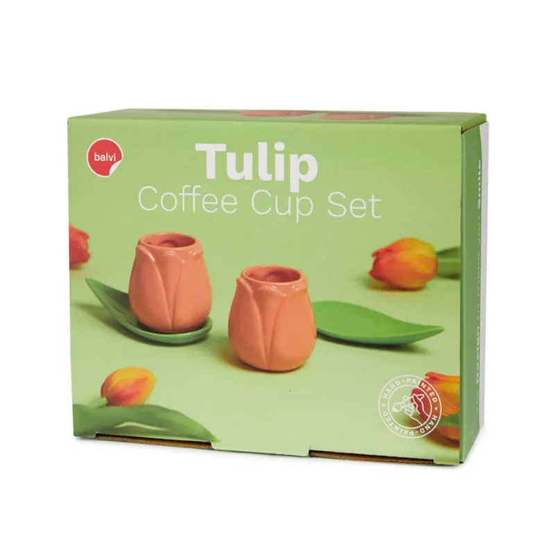 Orange Tulip Coffee Mug Set, ceramic | Happyideas