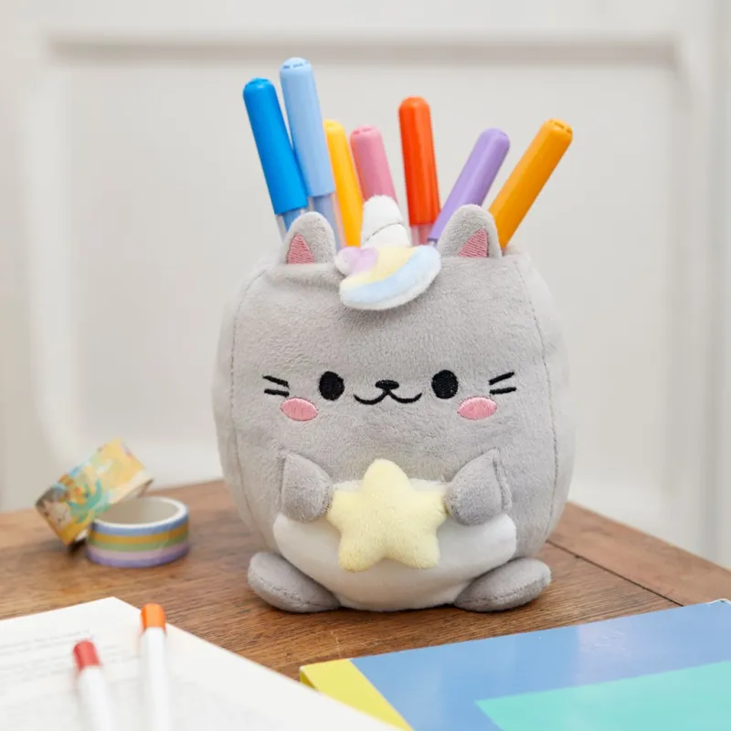 Portalápices Fluffy Gato Gris | Happyideas
