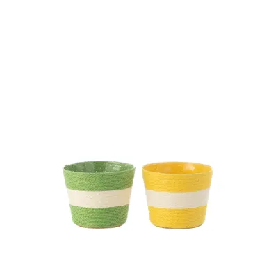 Maceta Cuerdas Verde y Amarillo | Happyideas