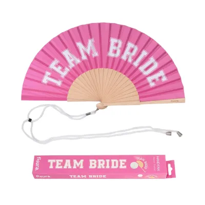 Pink “Team Bride” fan - Happyideas.com