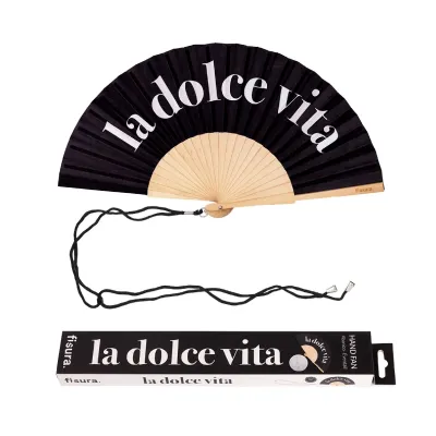 Abanico La Dolce Vita negro con estilo | Happyideas