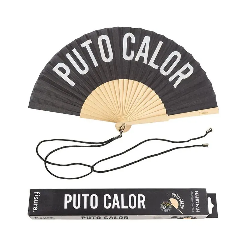 Abanico Puto Calor negro: humor y aire | Happyideas