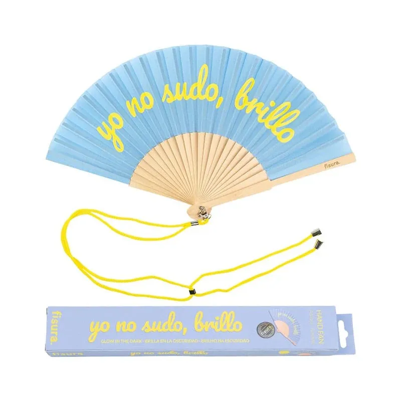 Abanico azul Yo no sudo, brillo | Happyideas