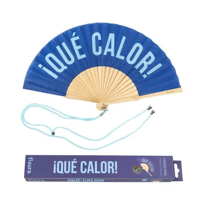 Abanico Qué calor azul: abanico divertido | Happyideas