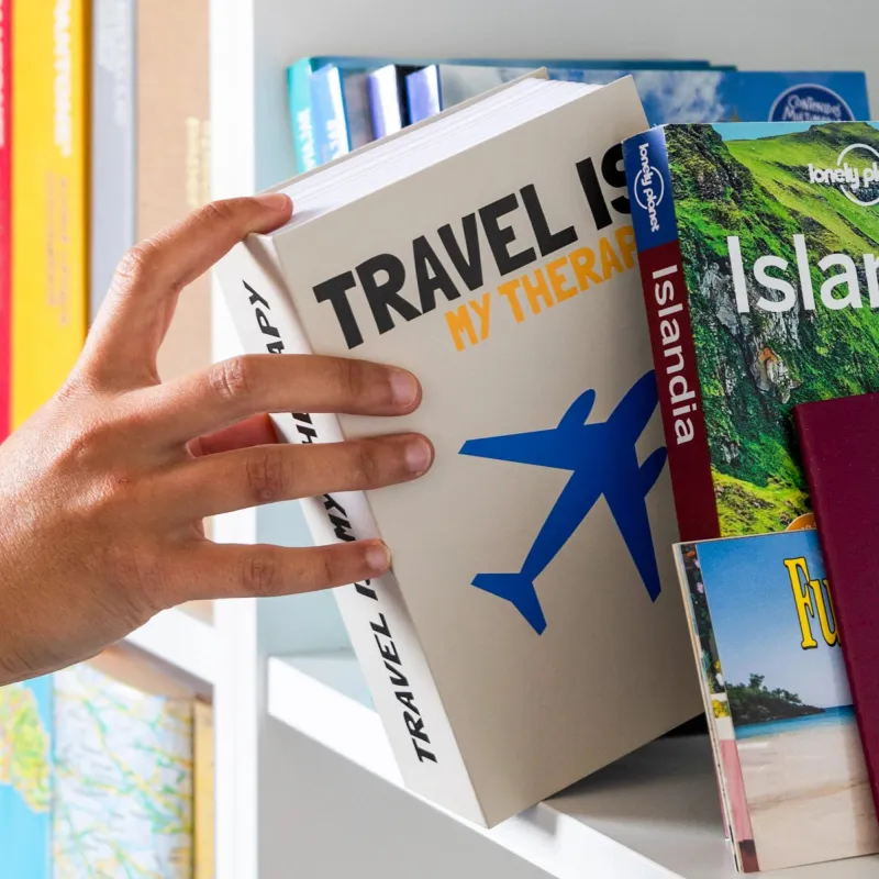 Book safe “Travel is my therapy”