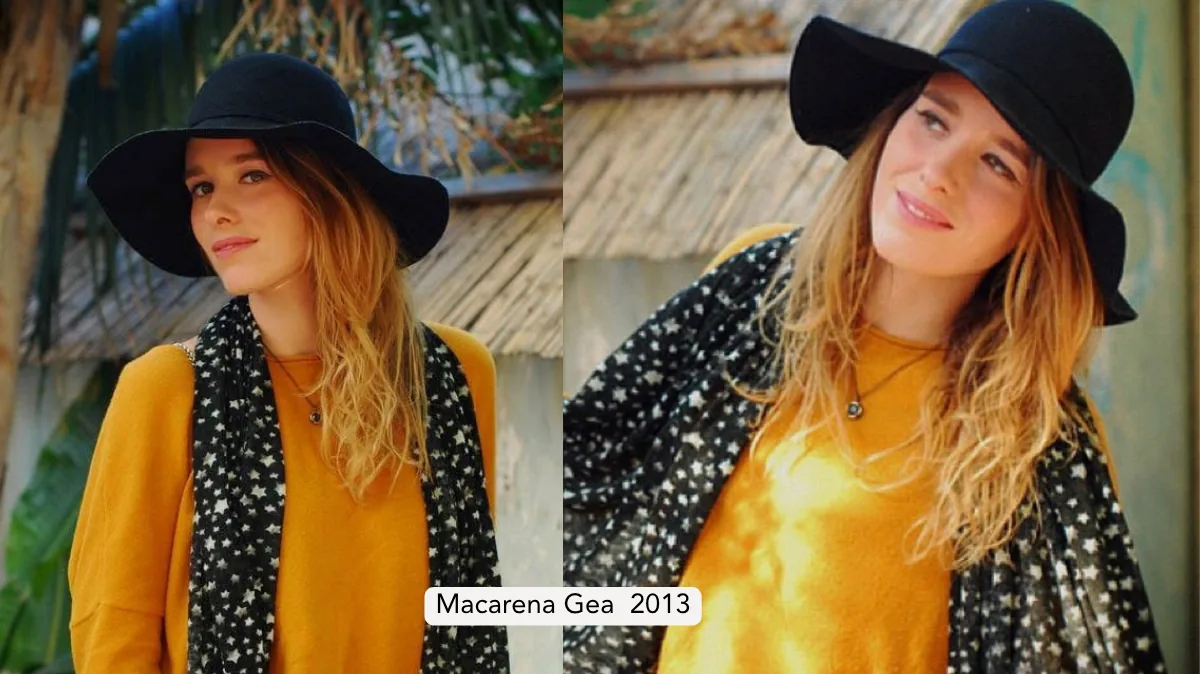 Macarena Gea con un pañuelo de estrellas de Happyideas en 2013