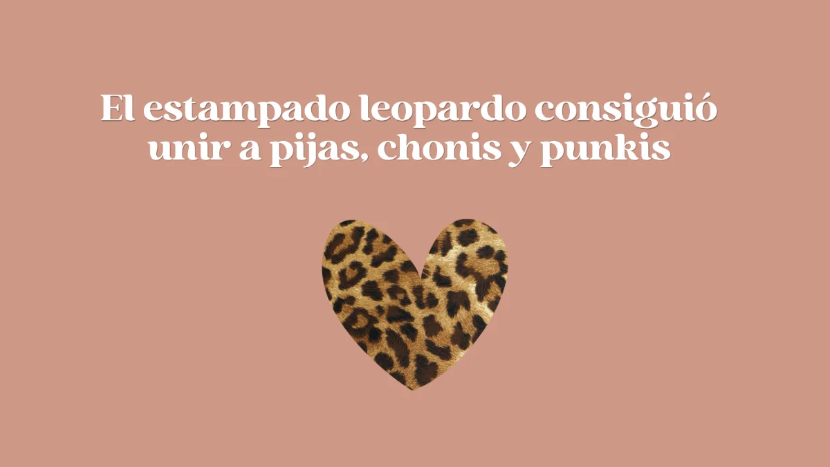 Corazón con estampado leopardo y la frase de Happyideas sobre fondo rosa