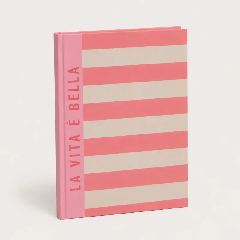 Libreta La Vita è Bella con rayas rosas