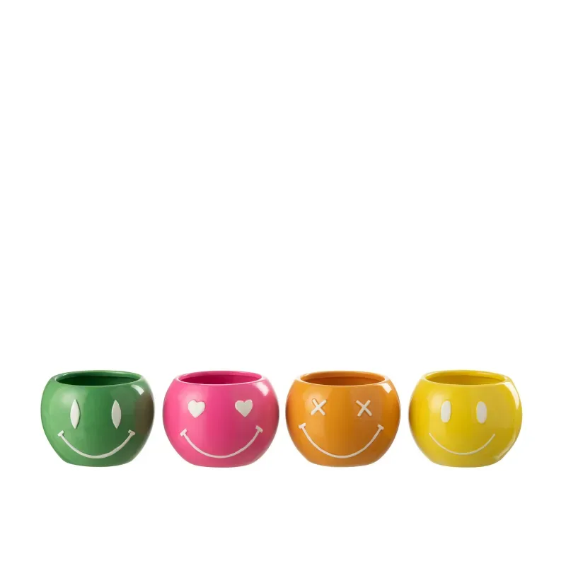 Macetas Smiley de porcelana medianas