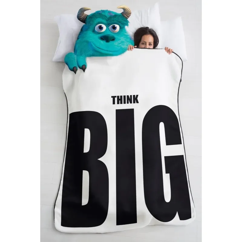 Manta de sofá blanca con el mensaje Think Big, uno de los regalos relajantes para una amiga