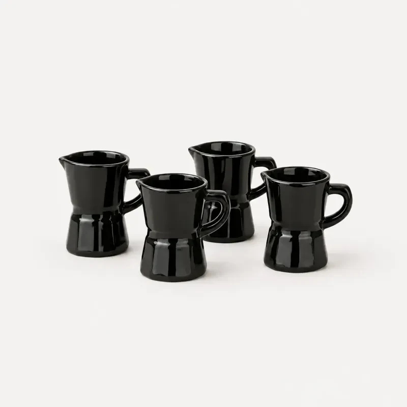 Set de tazas espresso Moka en cerámica negra brillante