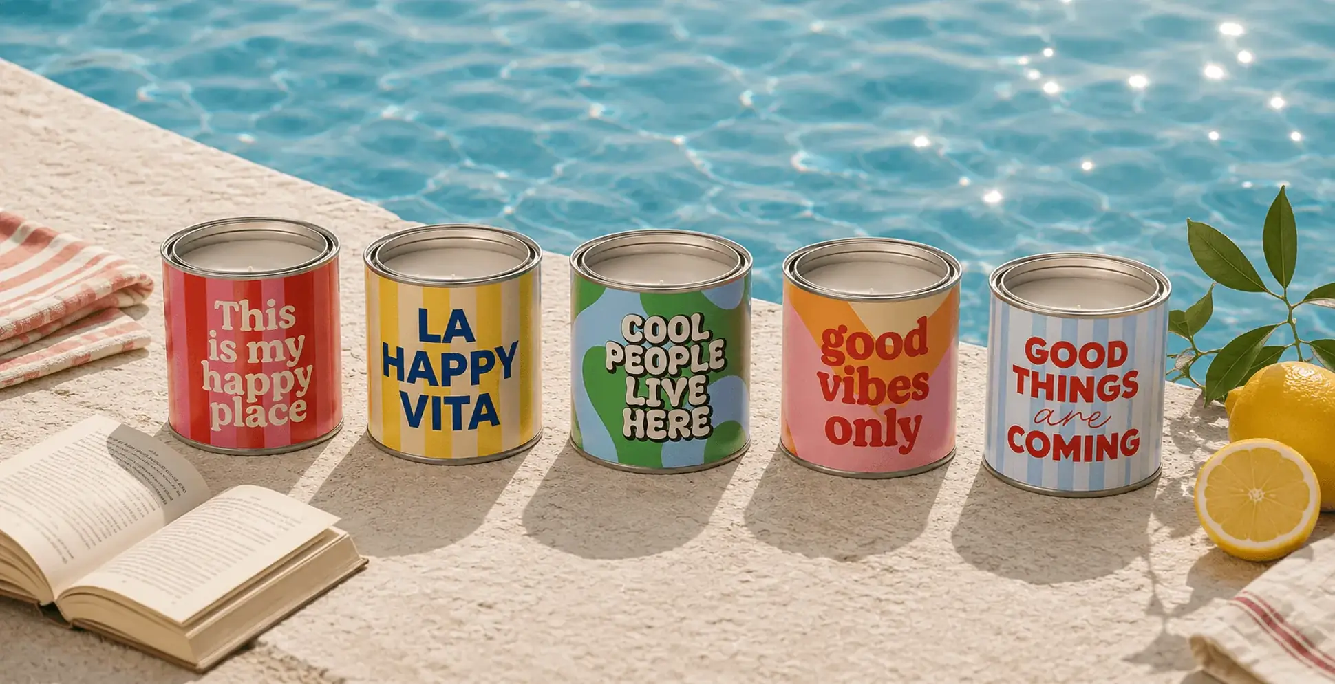 Velas aromáticas en lata de la nueva colección Happyideas